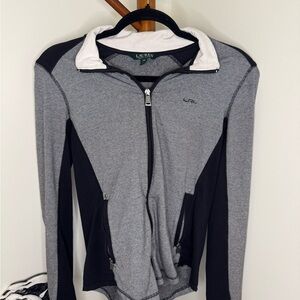 Ralph Lauren Striped Gray and Black Top